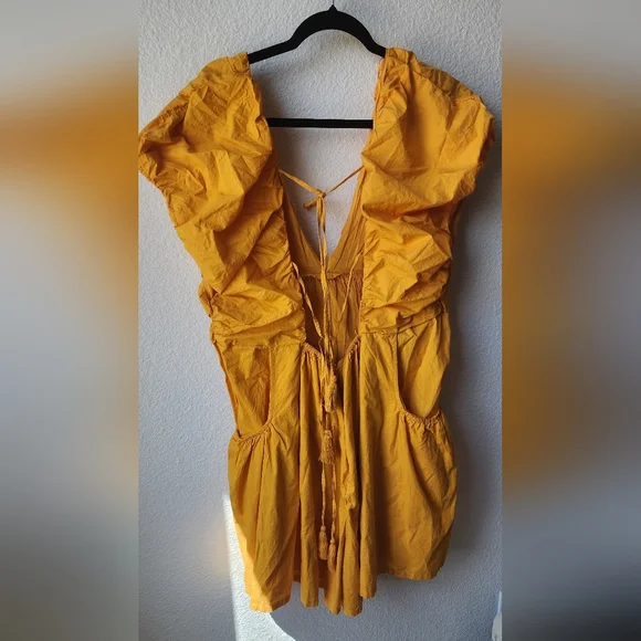 Anthropologie Ruched  Neck Romper with Pockets NWT XL - Picture 7 of 9